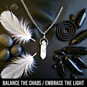 Terminated Point Crystal Quartz Pendant w. 20" Chain - Focus Meditations